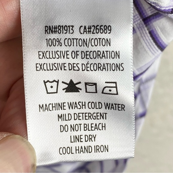 Robert Graham White and Purple Checkered Casual Button Down Shirt - Picture 13 of 15